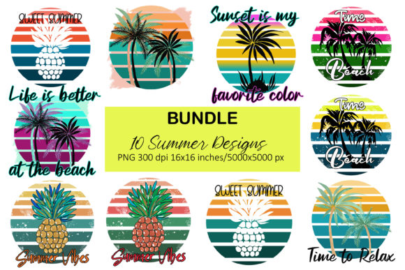 Summer Retro Circle Sublimation Bundle Review